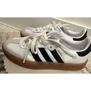 adidas Samba White and Black Athletic Shoes